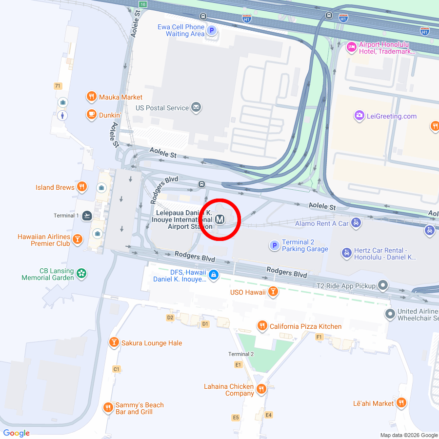 Skyline空港駅周辺のGoogleマップ